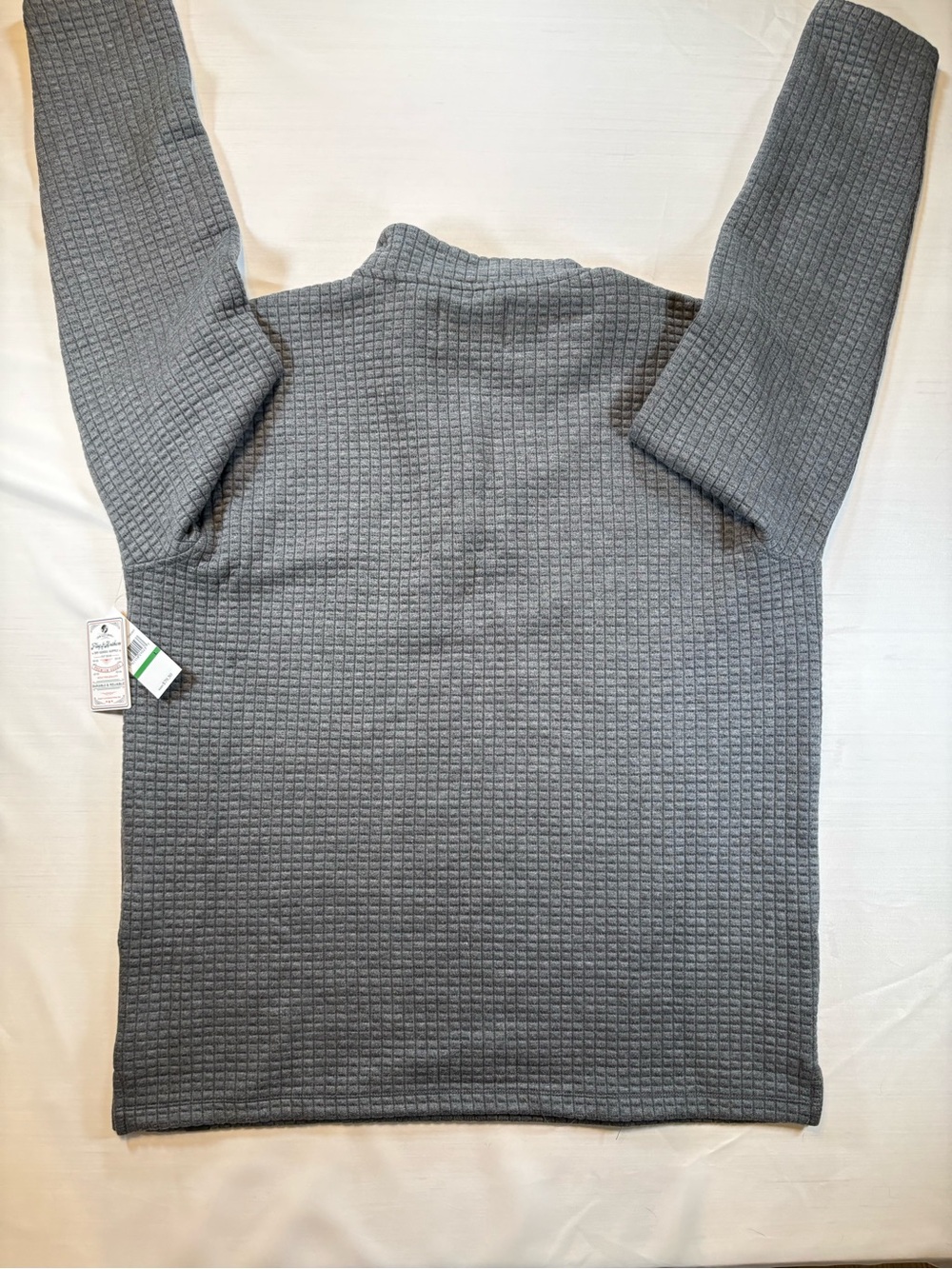 NWT Flag & Anthem Mens Large Quilted Grid Snap Neck Pullover Sweatshirt Charcoal - Picture 7 of 10